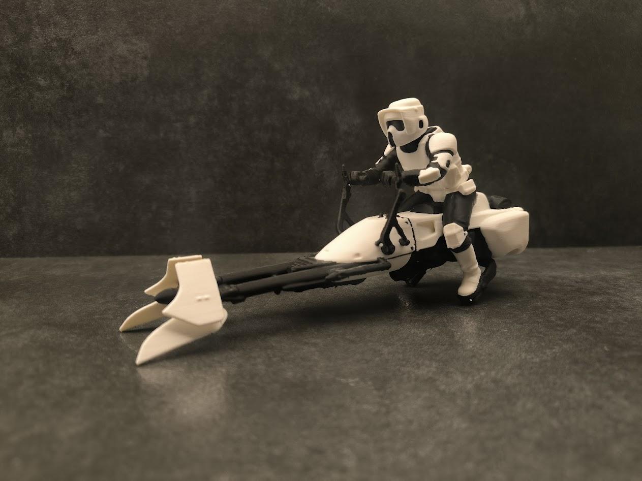 3D printed speeder bike figure